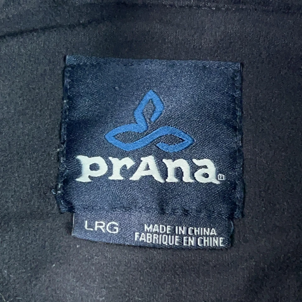 Prana Jacket Mens Large Blue Full Zip Wool Blend Knit Sweater Fleece Hiking Gorp - Image 4 of 4