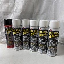 Lot of 6 Flex Seal 14oz Spray Cans Liquid Rubber Sealant Coating Leak Stop