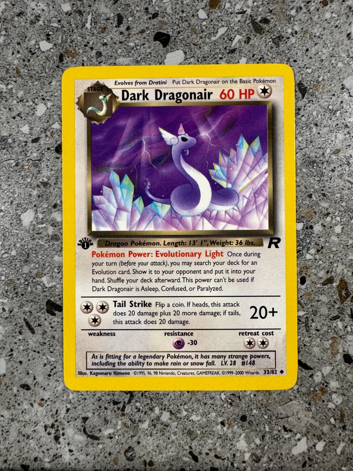 Pokemon TCG Cards 1st Edition Dark Dragonair 33/82 Team Rocket Uncommon EXC-NM