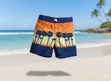 Cat  Jack Boys Swim Trunks Sunset Palm Tree Print Board Shorts  3T 