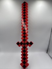 24" LED Minecraft Light Up Pixel Sword Color RED Flashing Toy Tested Cosplay