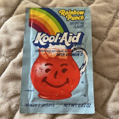 SUPER RARE Vintage Rainbow Punch Kool Aid Packet Retro 80's