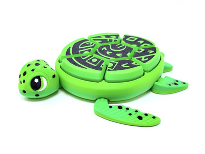 Island Sea Turtle Sensory Fidget Toy: with 7 Clickers, Large, Multicolor 3D PLA
