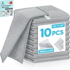 Forggon10 Pcs New Upgrade 3-Layer Metal Dish Cloth, No Scratches and No Odor, Mu