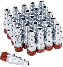 25-Pack  1/4-Inch NPT Male Industrial Air Plug, 1/4'' Pneumatic Plugs, Air Hose
