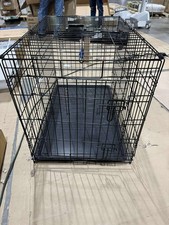 AMAZON BASICS SINGLE DOOR FOLDING METAL DOG CRATE KENNEL 36 X 23 X 25 - BLACK