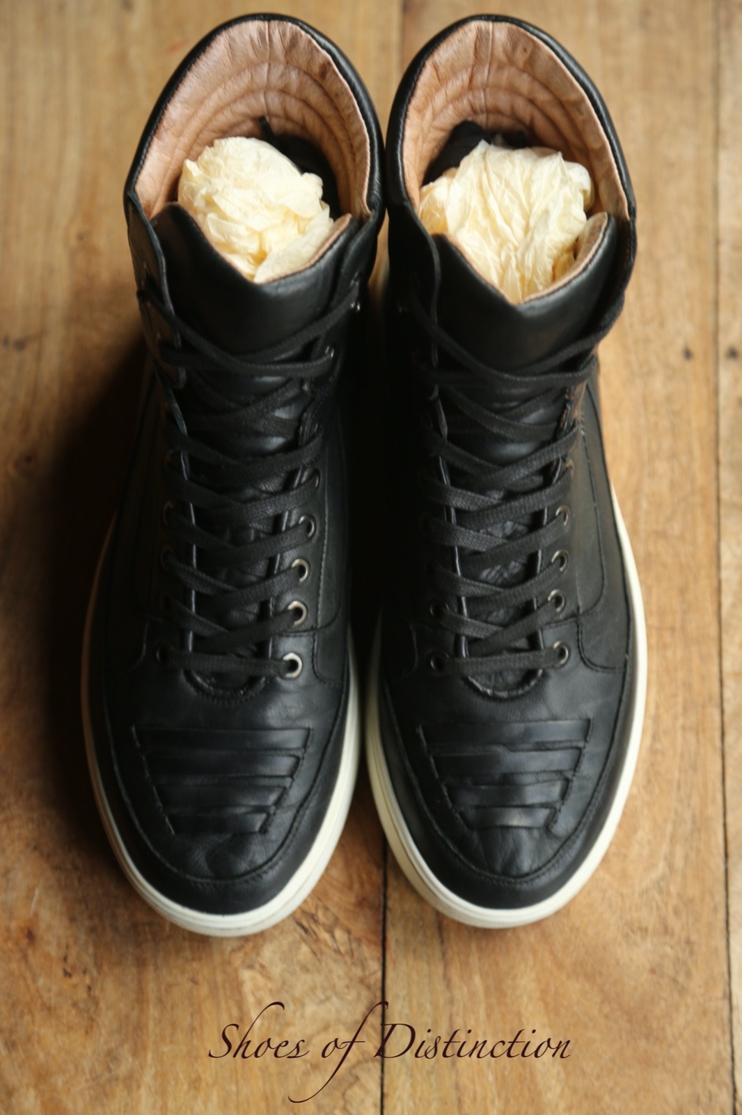 Alexander McQueen For Puma Black Leather Hi Tops Trainers Sneakers Mens UK 7 thumbnail 5