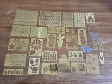 Lot Of 29 Vintage Lasting Impressions Brass Embossing Stencils Garden Spring