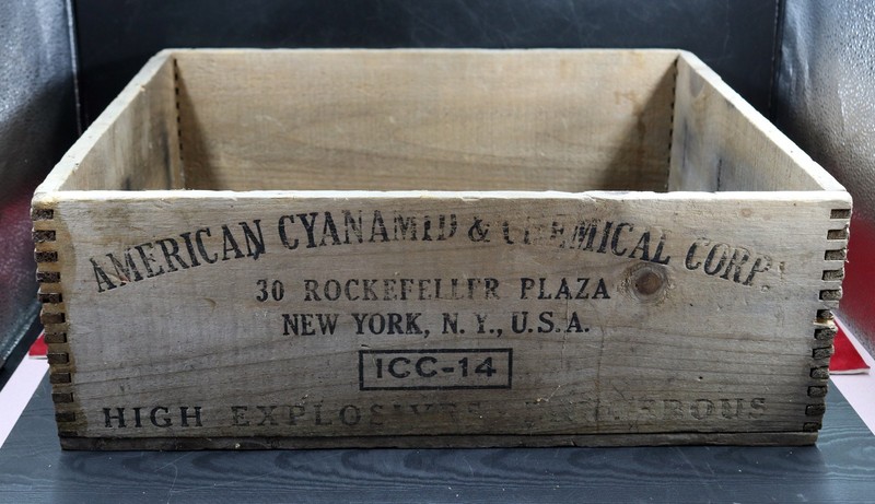Vintage American Cyanamid Co. Explosives-Dangerous Crate Box Wooden NY Dynamite