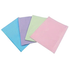 Dental Bibs, 2 Ply Paper  1 Ply Poly- Standard Assorted colors 13  X 18  