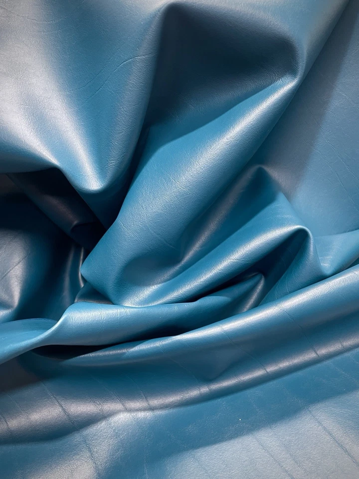 2m Petrol Blue Aged Texture, Flux Vinyl Leather | Fire Retardant | Upholstery - Image 3 of 4