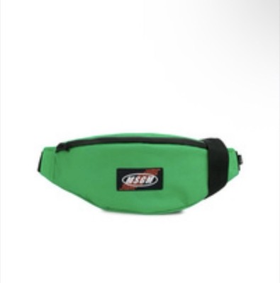 MSGM Green Hiking Waist Pack Zip & Buckle Closure Polyester Belt Bag