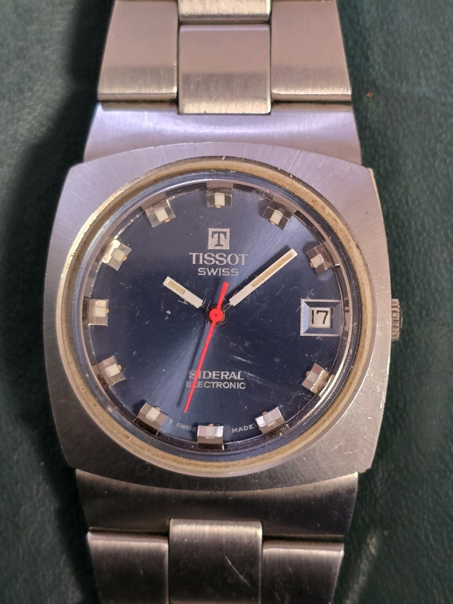 Cadran De Montre Tissot Sideral Vintage Blanc - 30mm - Occasion - Pour Collection Ou Réparation