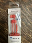 FuseBox Earbuds Wired Built In Mic Flat Cable Tangle Free (red) 190-0927-FB2