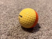 Ping Eye Karsten 1 Yellow  Orange Two Tone Vintage Golf Ball Damaged