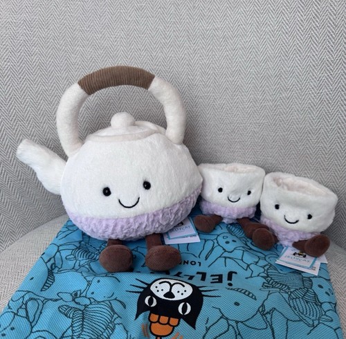 Jellycat Titia Teekanne + Sip & Slurp Teetassen 🫖 Shanghai Limited Edition Rare Set