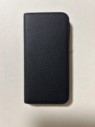 Bonaventura iPhone 14 Diary Case Black Shrink Leather with Warranty Card - 第 2/8 張圖片