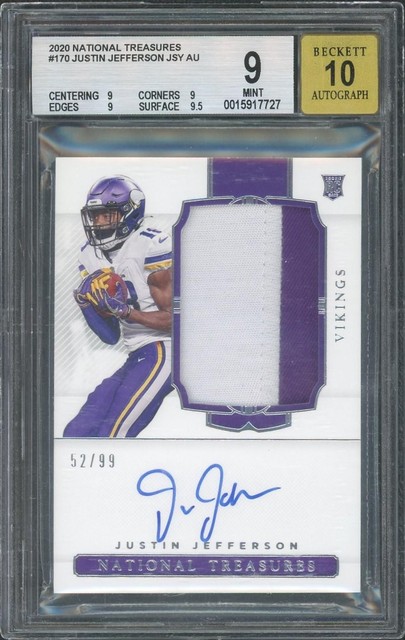 Justin Jefferson 2020 Panini National Treasures Rookie Patch Autographs
