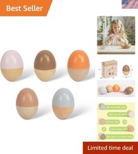 5 Pcs Wooden Baby Egg Shakers Hand Musical Maracas Percussion Instruments for...
