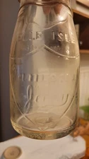 Vintage Half Pint Milk Bottle, "Belle Isle" from Detroit, Michigan
