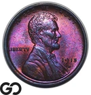 1915-D Lincoln Cent Wheat Penny, Incredible Color! Rare This Nice, Near Gem BU++