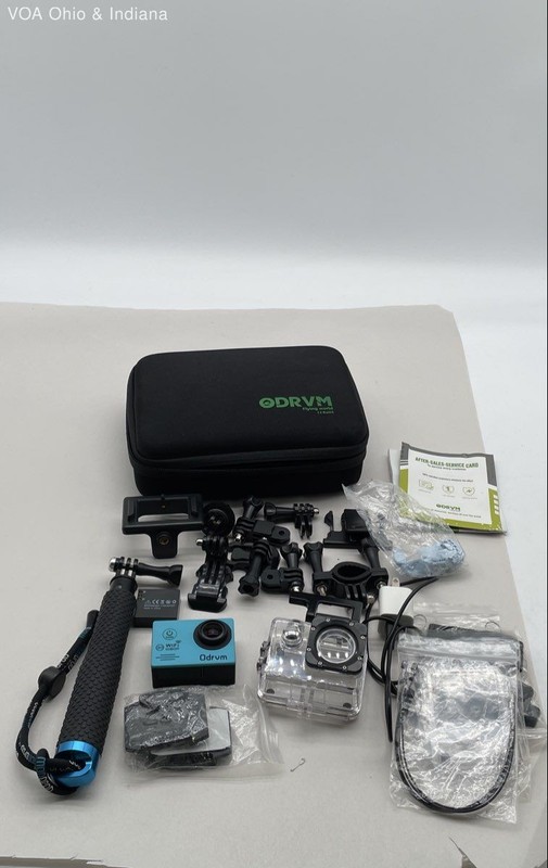 Odrvm WiFi 1080P Action Camera with Waterproof Case and Accessory Lot