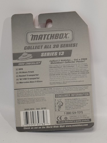 1998 Mattel Matchbox #61 UFO New In Package - Picture 2 of 6