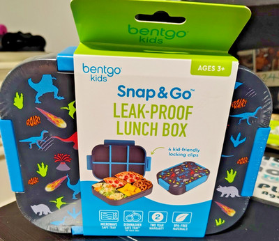 BENTGO KIDS SNAP & GO LEAK -PROO LUNCH BOX DINOSOURS NEW!!!