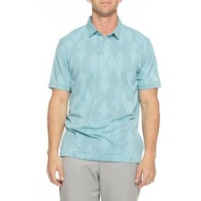 70 Adidas Men's Ultimate365 Textured Polo Shirt - Mint Iron - Large - New Tags
