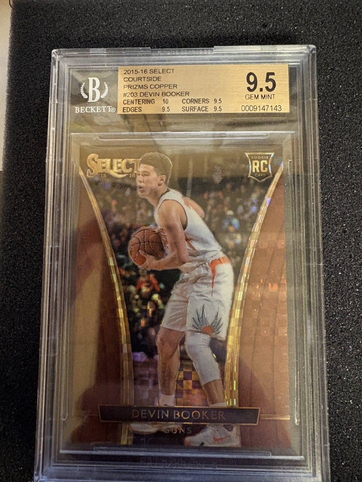 2015 Panini Select Courtside Devin Booker Copper Prizm /49 BGS 9.5