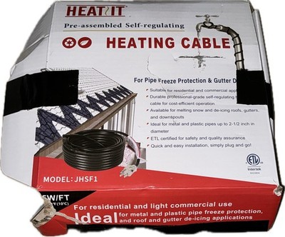 HEATIT JHSF1 Self Regulating Pre-Assembled Heating Cable 100-feet 120V Roof d...