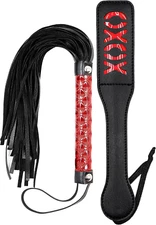 Sex Paddle Spanking Paddle 12" and Sex Whip for Bedroom Play BDSM Whip 15" for A