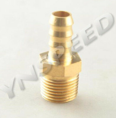 US SHIP 3/8'' Hose Barb to 3/8'' NPT Male Brass Straight Fuel Fitting Adapter