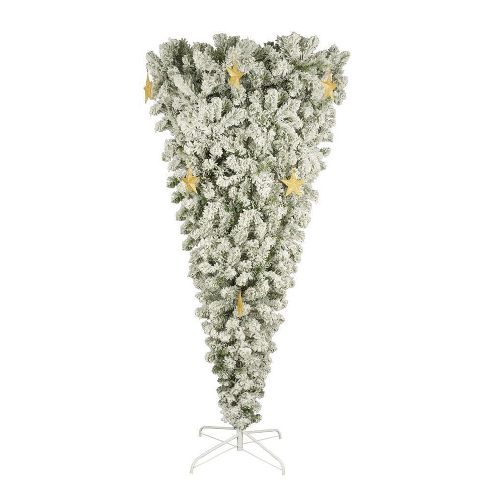 6 FT Upside Down Christmas Tree with 360 Warm Yellow LED Lights US eBay