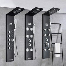 Stainless Steel Shower Panel Tower Massage System Rain Shower Faucet Massage Jet