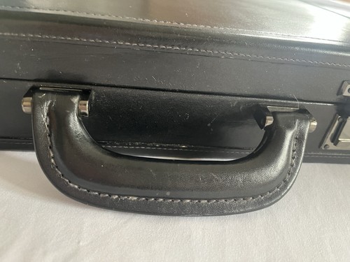 Vintage Brooks Brothers Black Hard Side Leather Attaché Briefcase Case Bag - Picture 4 of 17