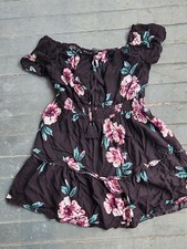 Rue 21 Black Flora Summer Dress Size XL Pullover Peasant Style Jrs Women