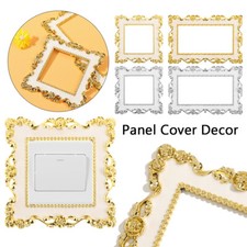 Gold Silver Light Switch Cover Home Decor Surround Socket Frame Wall Sticker