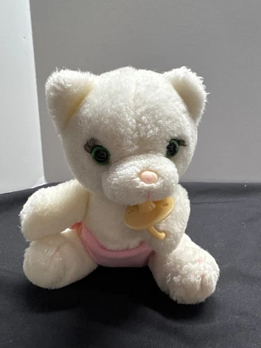 Baby Kiki Plush White Kitten With Pink Diaper & Yellow Pacifier - Russ Stuffed A