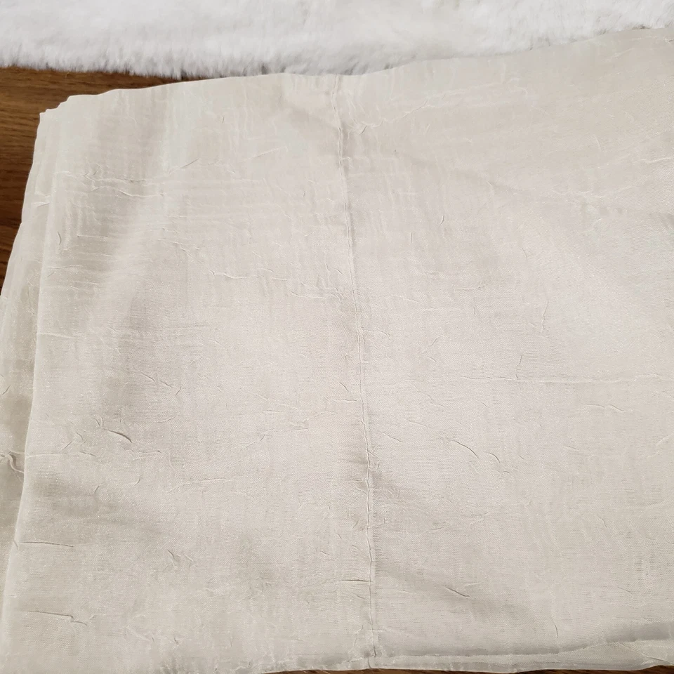 Juego de 2 paneles de cortina transparentes con dosel beige crema texturizado 52 x 82 Foto 4 de 4