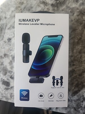 Wireless Microphone Audio Video Recording 3.5mm Mini Lavalier For Android/iphone