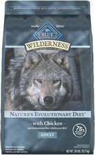 Blue Buffalo Wilderness Natural High-Protein Dry Food for Adult Dogs,28-lb. Bag