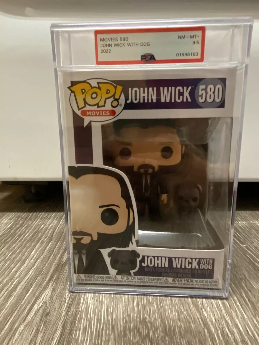 PSA 8.5 JOHN WICK WITH DOG FUNKO POP MOVIES 580 RARE VAULTED KEANU REEVES  GRADED