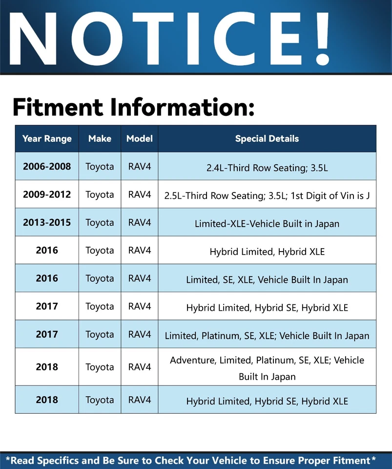 11.65'' Front & 11.06'' Rear Drilled Rotors Brake Pads for 2006-2018 Toyota Rav4 - Image 2 of 4