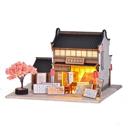 Diorama Miniature House Building Model Set LED Lighting Scene Display Model Gift - Picture 229 of 262