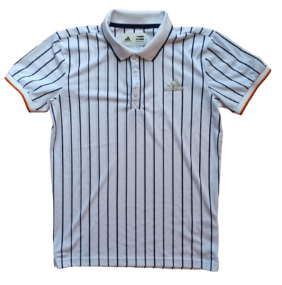 00's Pharrell Williams ビンテージ ポロシャツ USA製 Adidas X Pharrell Williams Tennis Poloshirt NYC Striped 2017 US