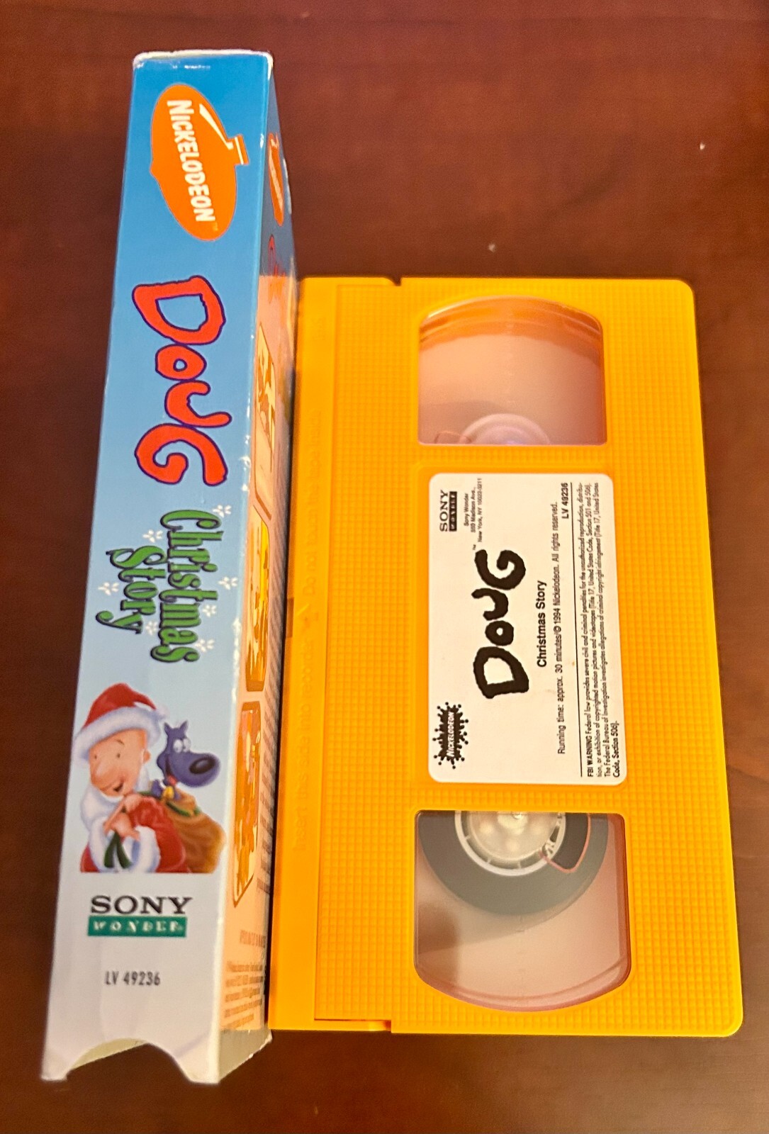 Nickelodeon Doug Christmas Story 1994 VHS Rare Holiday Orange Tape