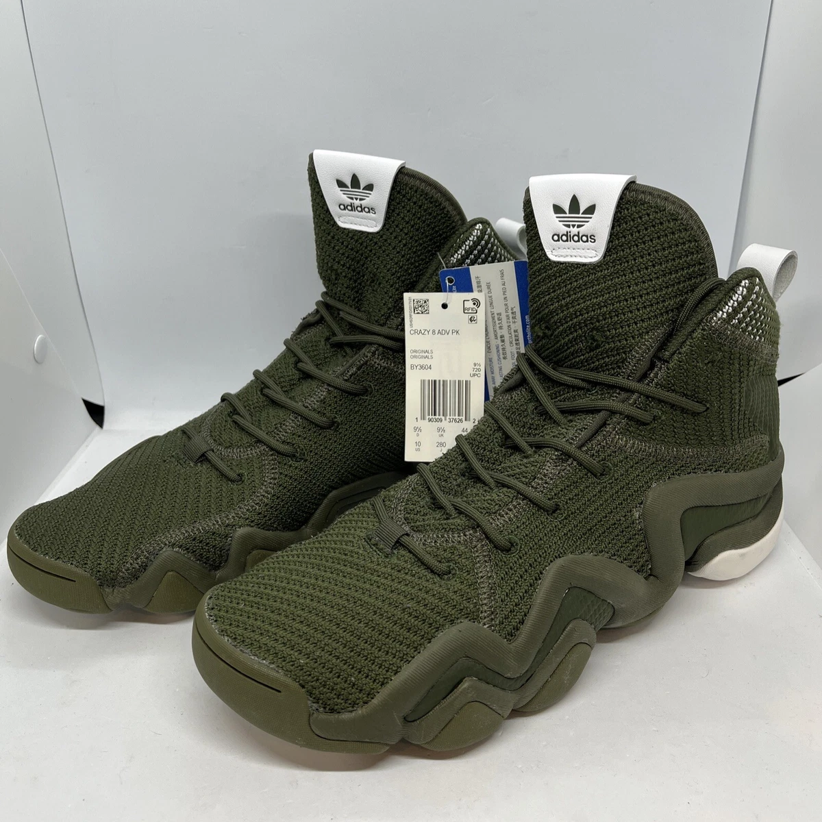 Adidas 8 Pk Men&#039;s Basketball Shoes Size 10 Olive eBay