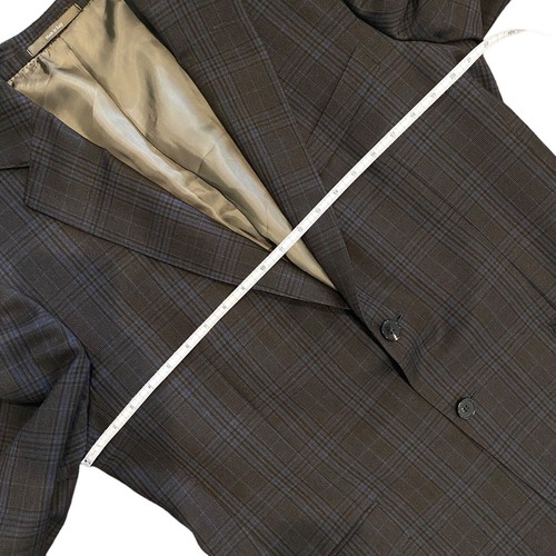 Ermenegildo Zegna Men's Wool Jacket Blazer Grey Plaid Italy 2 Button 52R Flaws - Picture 16 of 16