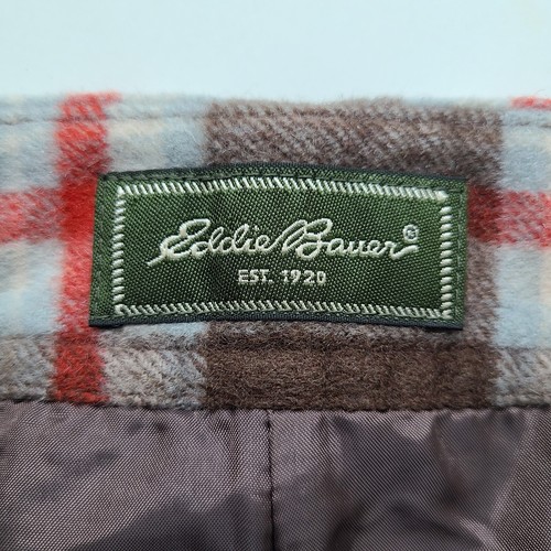 Eddie Bauer Wool Pencil Skirt 6T Tall Brown Orange Plaid No Slit Academia - Picture 8 of 13